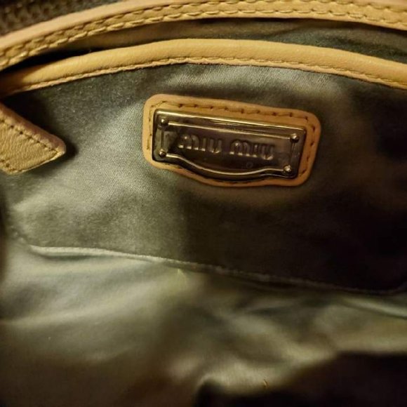 Miu Miu Prada Metelasse arcadie nappa Leather double chain purse beige pink tote - Picture 13 of 15